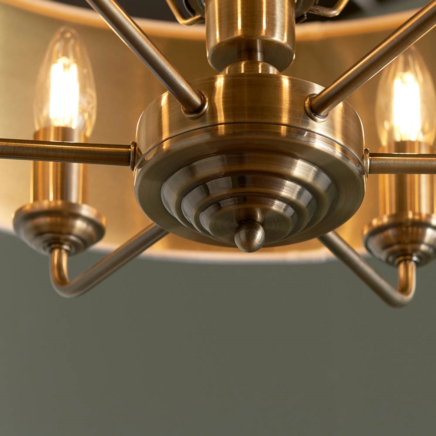 Endon 98933 - Candeeiro suspenso HIGHCLERE 6xE14/40W/230V branco/latão