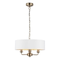 Endon 98934 - Candeeiro suspenso HIGHCLERE 3xE14/40W/230V branco/latão diâmetro 45 cm