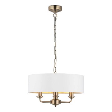 Endon 98934 - Candeeiro suspenso HIGHCLERE 3xE14/40W/230V branco/latão