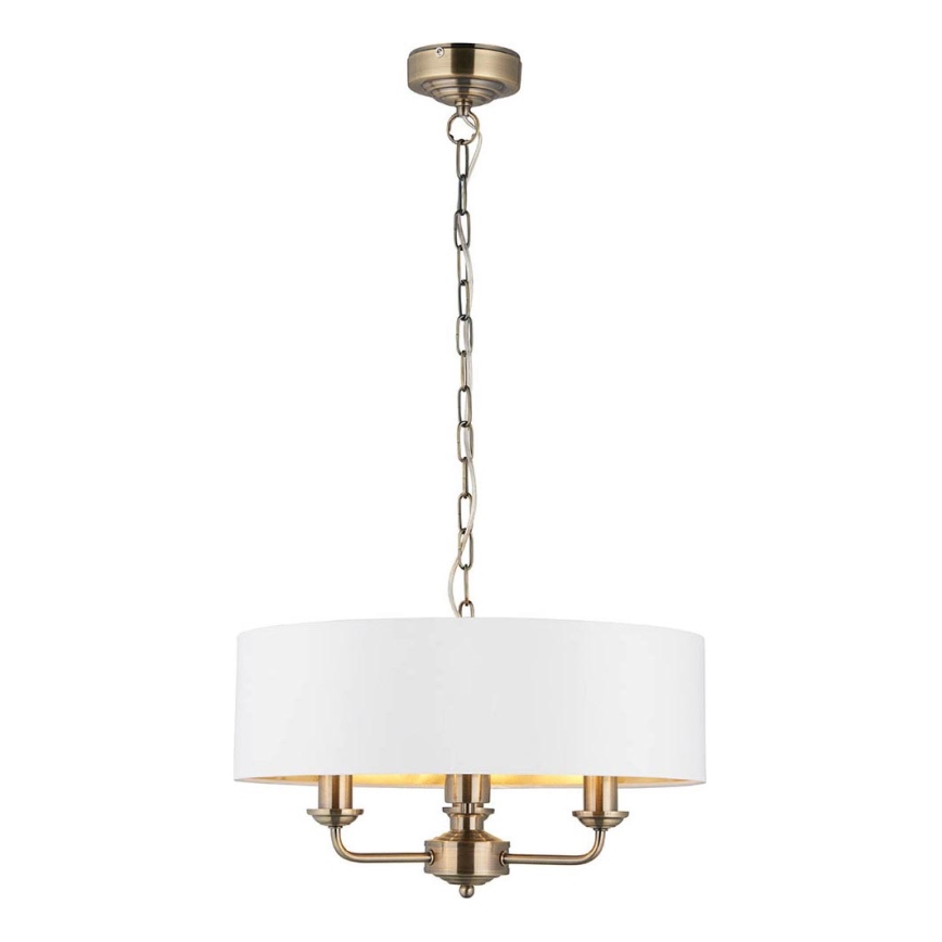 Endon 98934 - Candeeiro suspenso HIGHCLERE 3xE14/40W/230V branco/latão