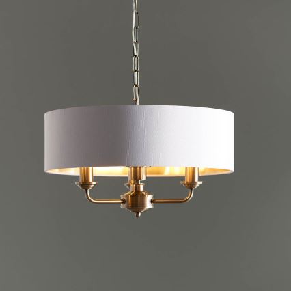 Endon 98934 - Candeeiro suspenso HIGHCLERE 3xE14/40W/230V branco/latão