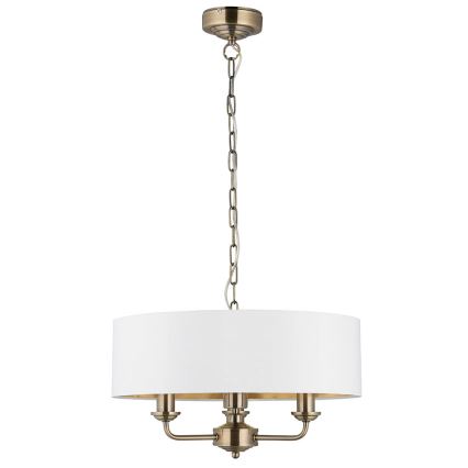 Endon 98934 - Candeeiro suspenso HIGHCLERE 3xE14/40W/230V branco/latão