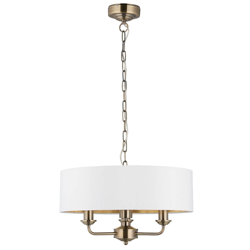 Endon 98934 - Candeeiro suspenso HIGHCLERE 3xE14/40W/230V branco/latão