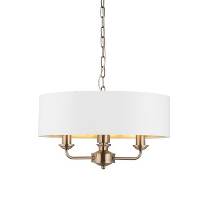 Endon 98934 - Candeeiro suspenso HIGHCLERE 3xE14/40W/230V branco/latão