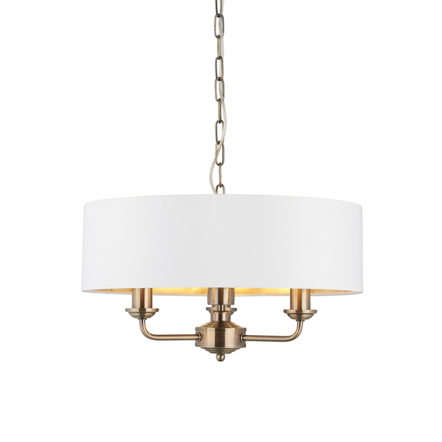Endon 98934 - Candeeiro suspenso HIGHCLERE 3xE14/40W/230V branco/latão