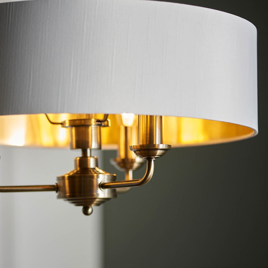 Endon 98934 - Candeeiro suspenso HIGHCLERE 3xE14/40W/230V branco/latão