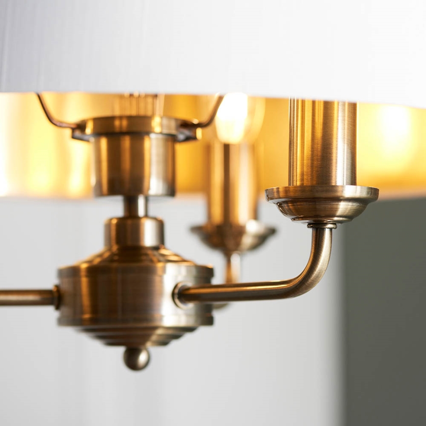 Endon 98934 - Candeeiro suspenso HIGHCLERE 3xE14/40W/230V branco/latão