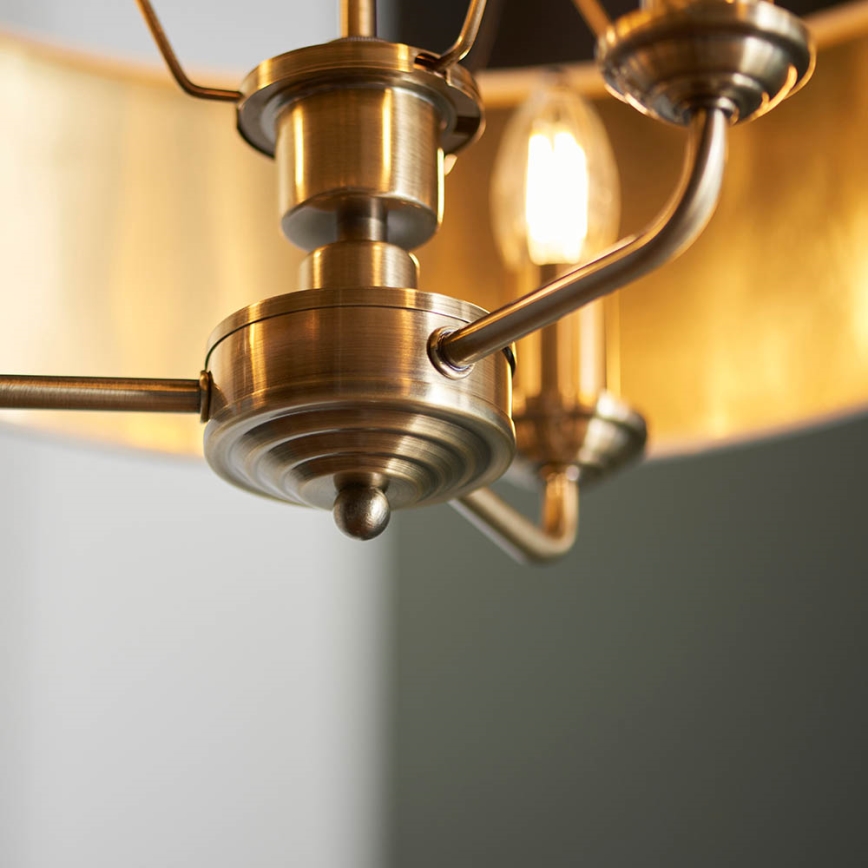 Endon 98934 - Candeeiro suspenso HIGHCLERE 3xE14/40W/230V branco/latão