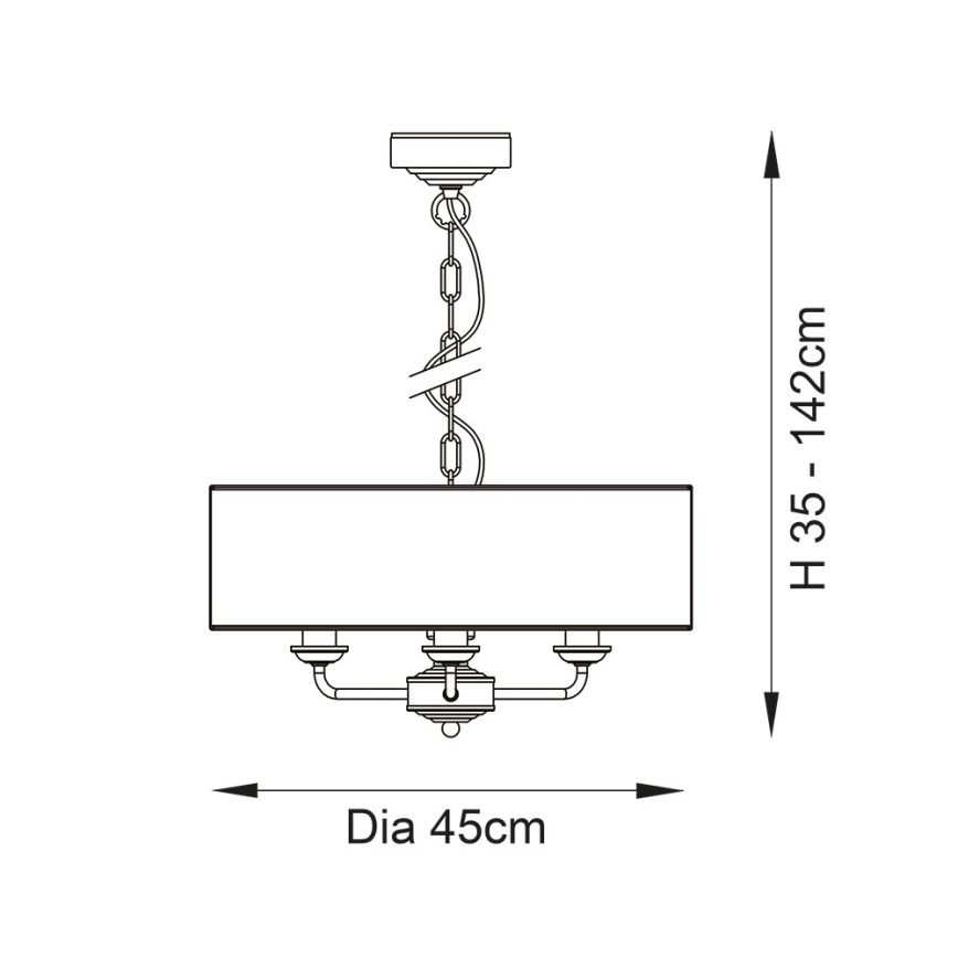 Endon 98934 - Candeeiro suspenso HIGHCLERE 3xE14/40W/230V branco/latão