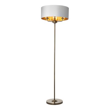 Endon 98935 - Candeeiro de chão HIGHCLERE 3xE14/40W/230V branco/latão diâmetro 47 cm
