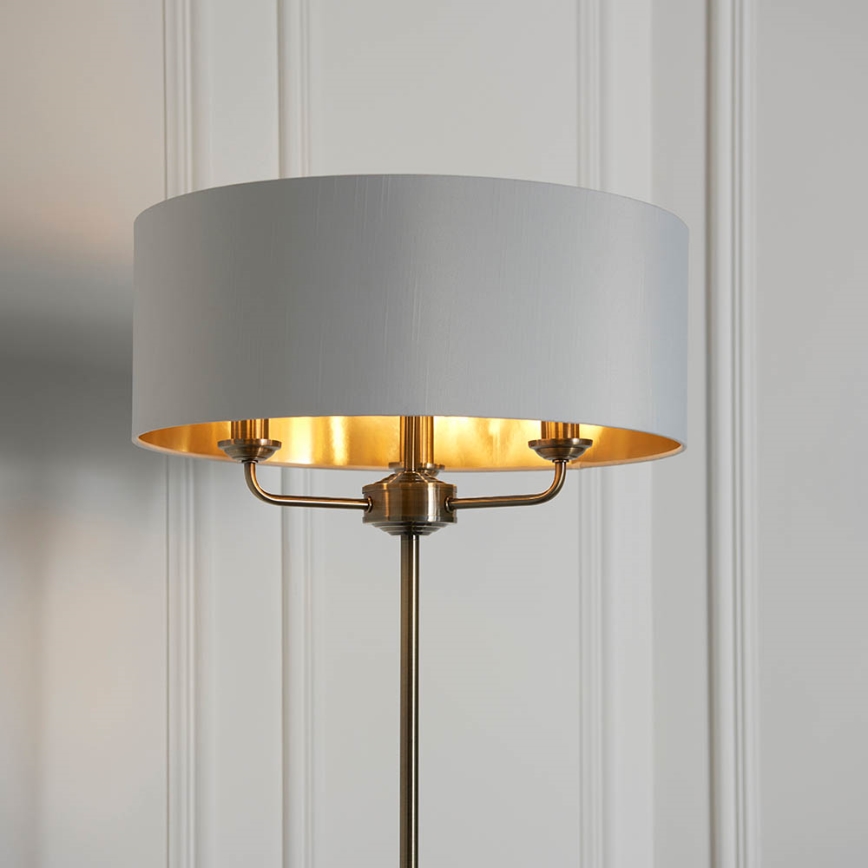 Endon 98935 - Candeeiro de chão HIGHCLERE 3xE14/40W/230V branco/latão diâmetro 47 cm