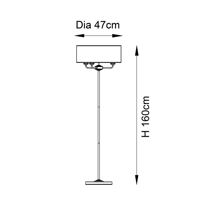 Endon 98935 - Candeeiro de chão HIGHCLERE 3xE14/40W/230V branco/latão diâmetro 47 cm