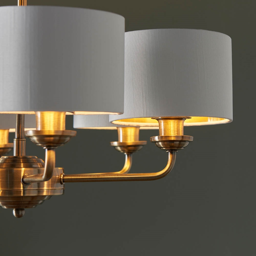 Endon 98936 - Candeeiro suspenso HIGHCLERE 6xE14/28W/230V branco/latão