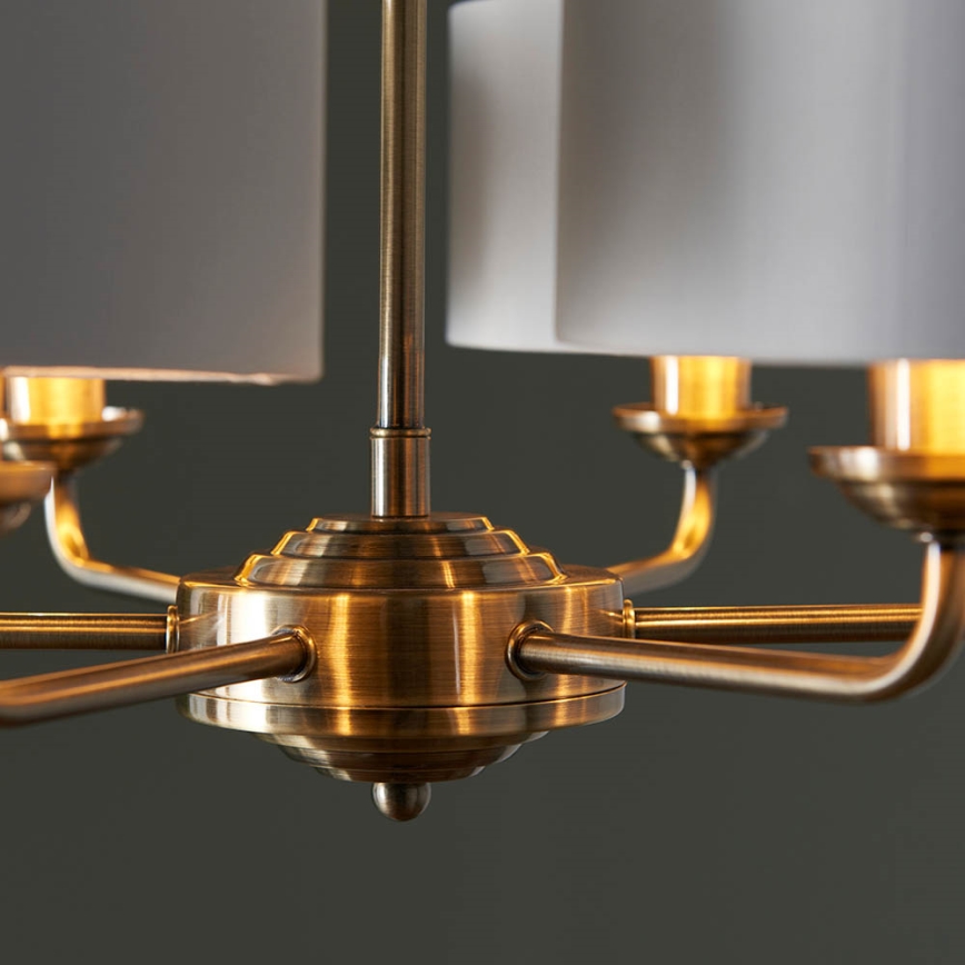 Endon 98936 - Candeeiro suspenso HIGHCLERE 6xE14/28W/230V branco/latão