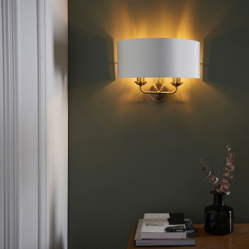 Endon 98937 - Iluminação de parede HIGHCLERE 2xE14/40W/230V branco/latão