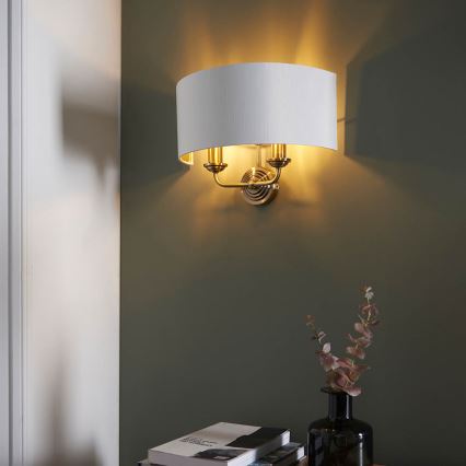Endon 98937 - Iluminação de parede HIGHCLERE 2xE14/40W/230V branco/latão
