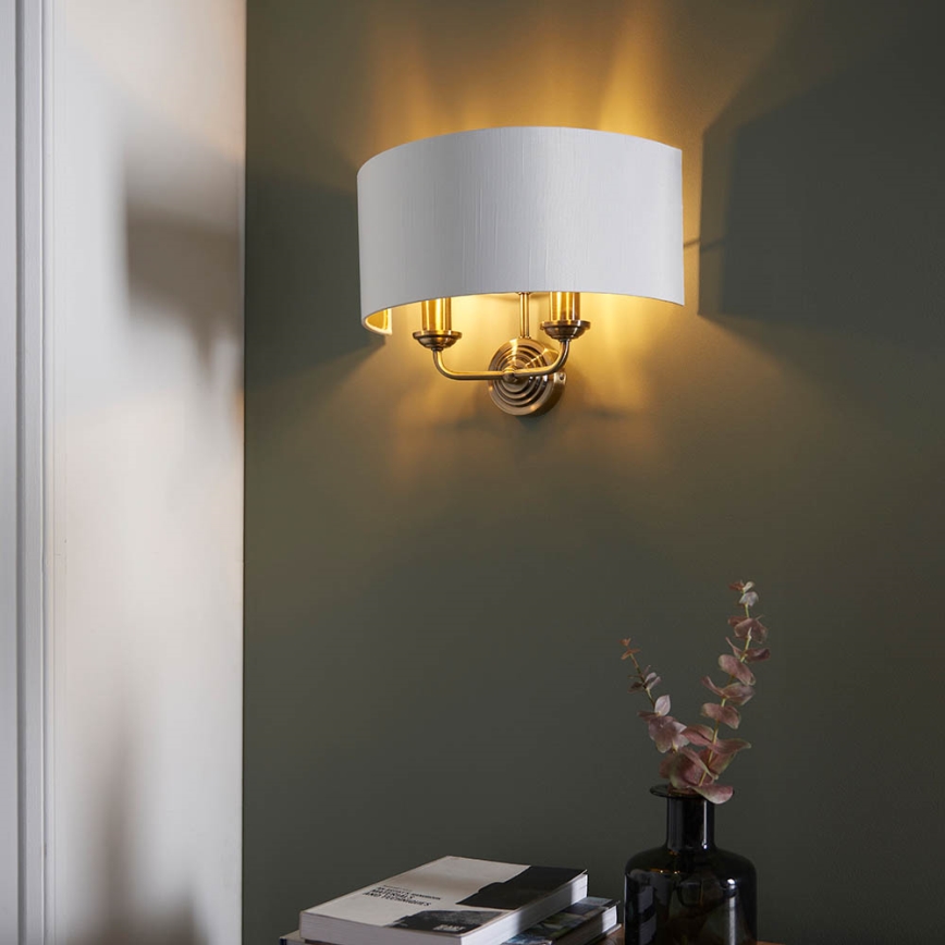 Endon 98937 - Iluminação de parede HIGHCLERE 2xE14/40W/230V branco/latão
