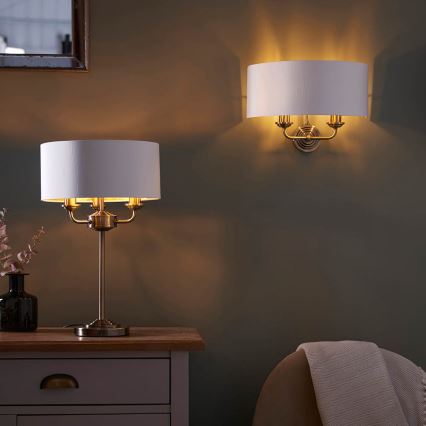 Endon 98937 - Iluminação de parede HIGHCLERE 2xE14/40W/230V branco/latão
