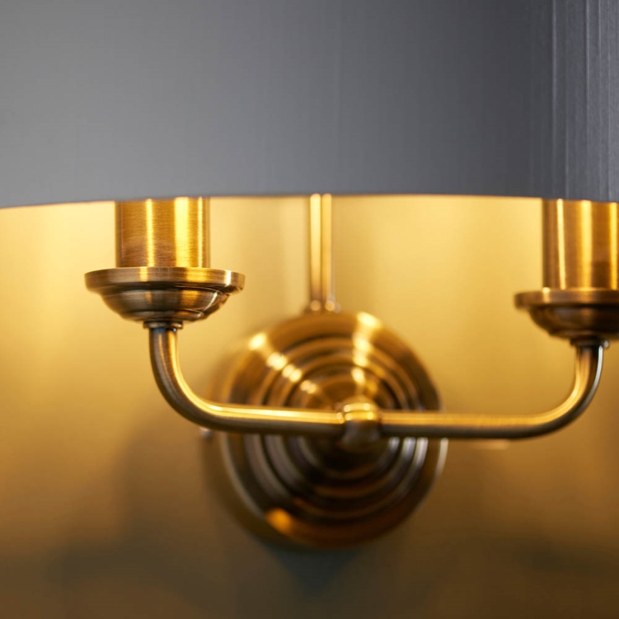 Endon 98937 - Iluminação de parede HIGHCLERE 2xE14/40W/230V branco/latão