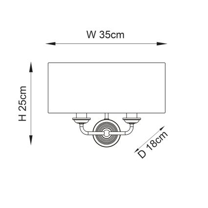 Endon 98937 - Iluminação de parede HIGHCLERE 2xE14/40W/230V branco/latão