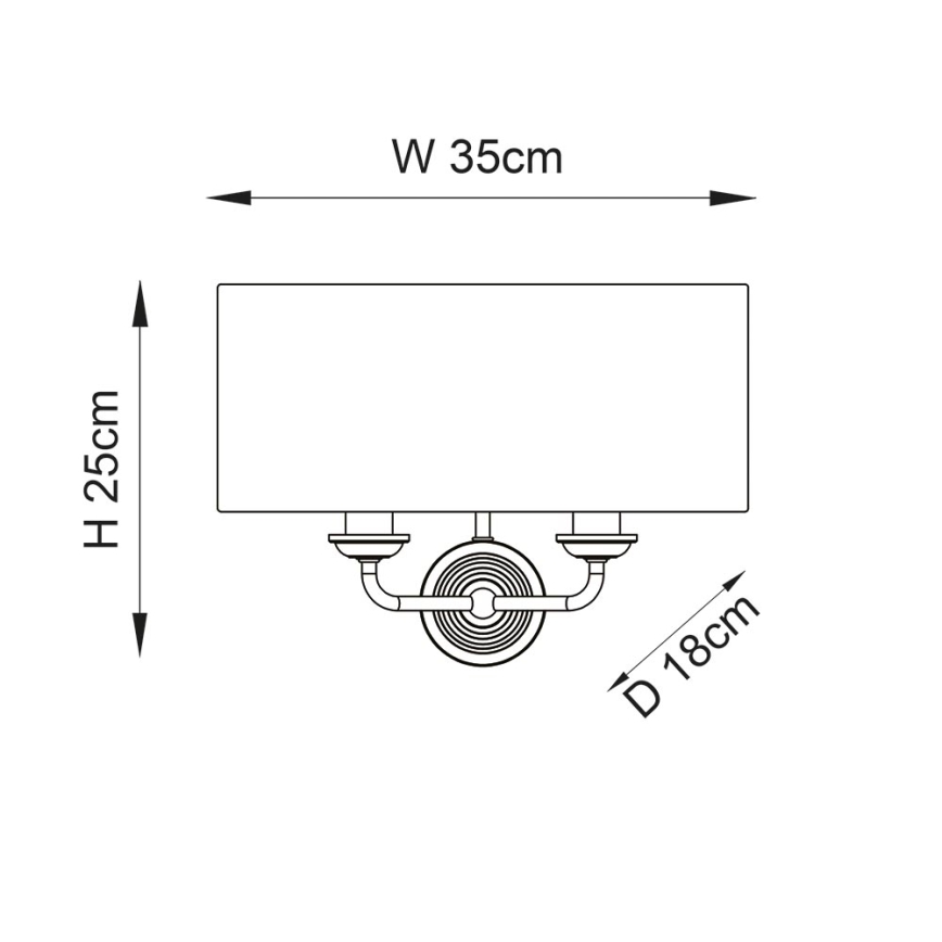 Endon 98937 - Iluminação de parede HIGHCLERE 2xE14/40W/230V branco/latão