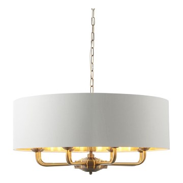 Endon 98938 - Lustre em corrente HIGHCLERE 8xE14/40W/230V Ø 70 cm branco/latão