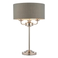 Endon 99149 - Candeeiro de mesa HIGHCLERE 3xE14/18W/230V cinzento/cromado brilhante diâmetro 32 cm