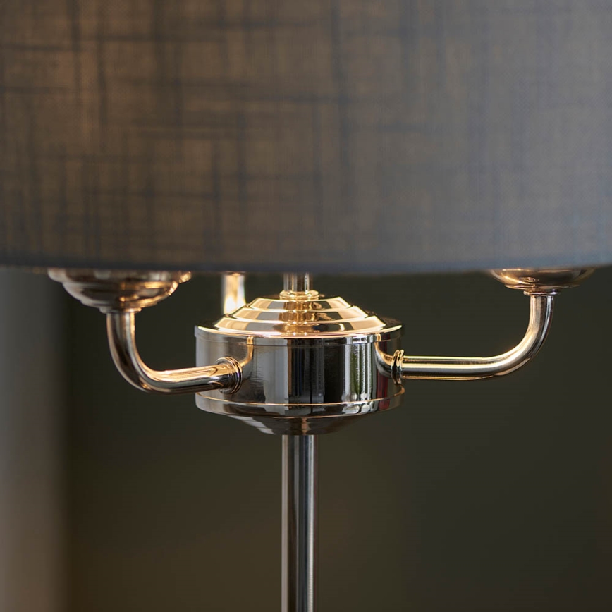 Endon 99149 - Candeeiro de mesa HIGHCLERE 3xE14/18W/230V cinzento/cromado brilhante diâmetro 32 cm