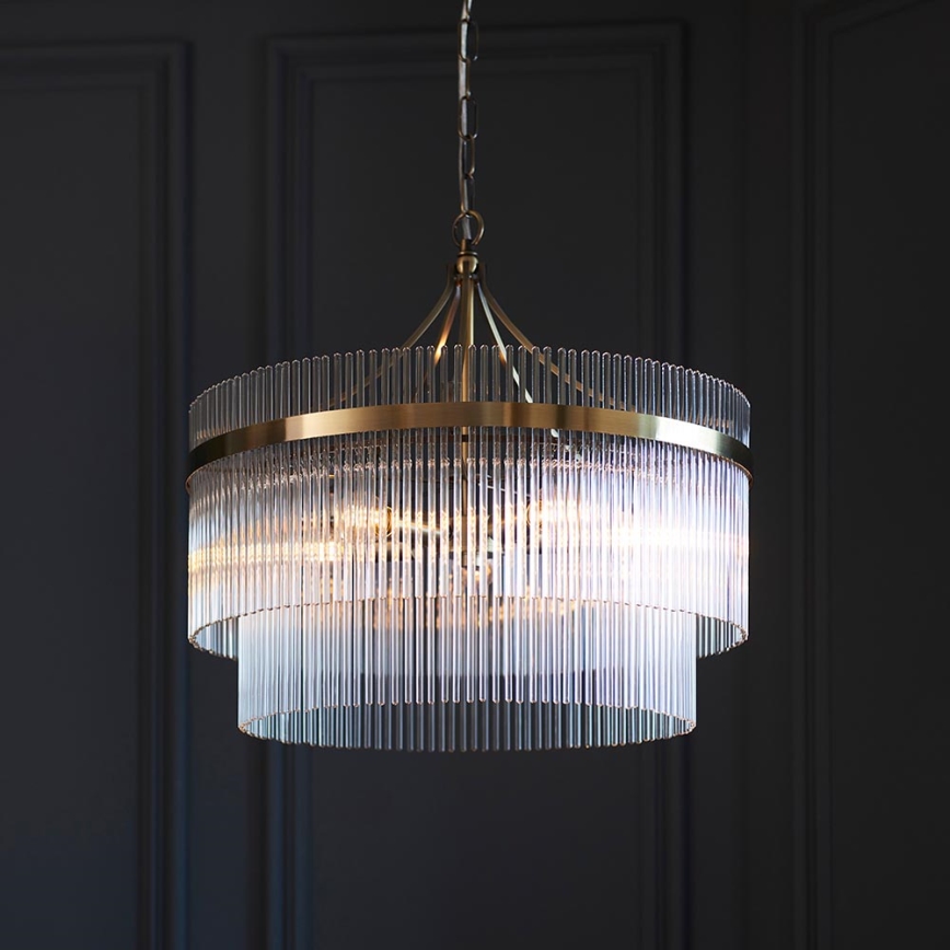 Endon 99166 - Lustre pendente com corrente MARIETTA 5xE14/7W/230V latão/transparente