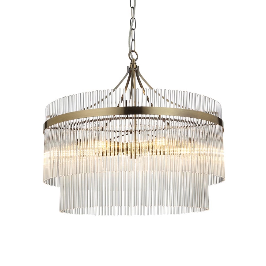 Endon 99166 - Lustre pendente com corrente MARIETTA 5xE14/7W/230V latão/transparente