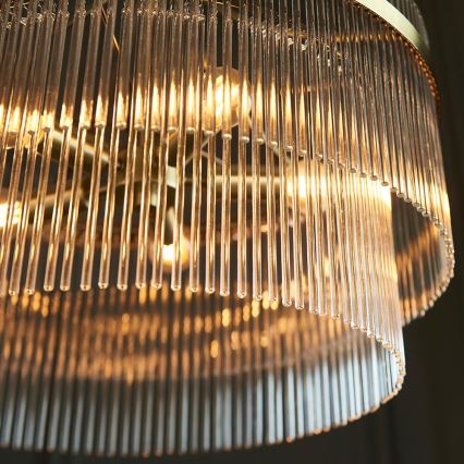 Endon 99166 - Lustre pendente com corrente MARIETTA 5xE14/7W/230V latão/transparente