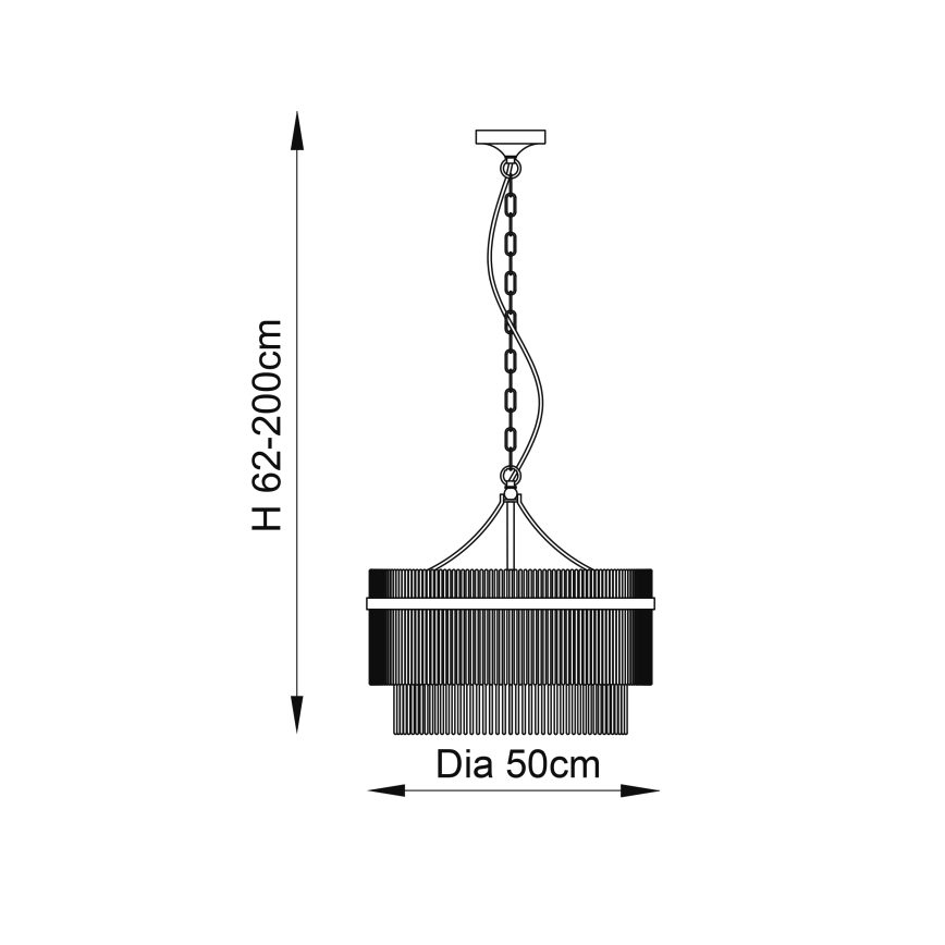 Endon 99166 - Lustre pendente com corrente MARIETTA 5xE14/7W/230V latão/transparente
