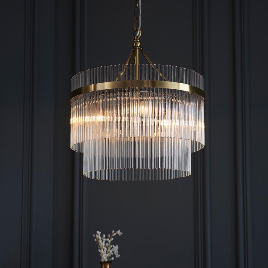 Endon 99167 - Candeeiro suspenso MARIETTA 3xE14/7W/230V latão/transparente