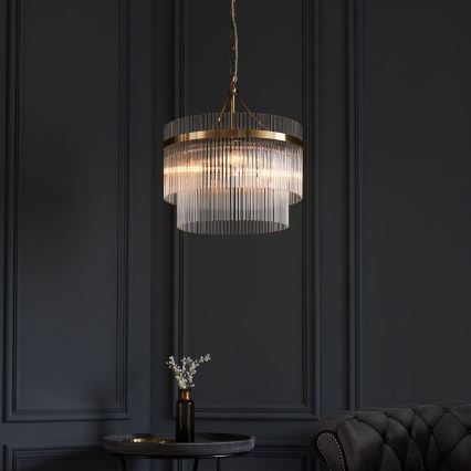 Endon 99167 - Candeeiro suspenso MARIETTA 3xE14/7W/230V latão/transparente