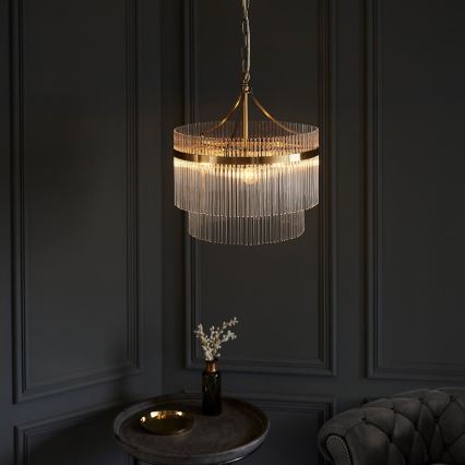 Endon 99167 - Candeeiro suspenso MARIETTA 3xE14/7W/230V latão/transparente