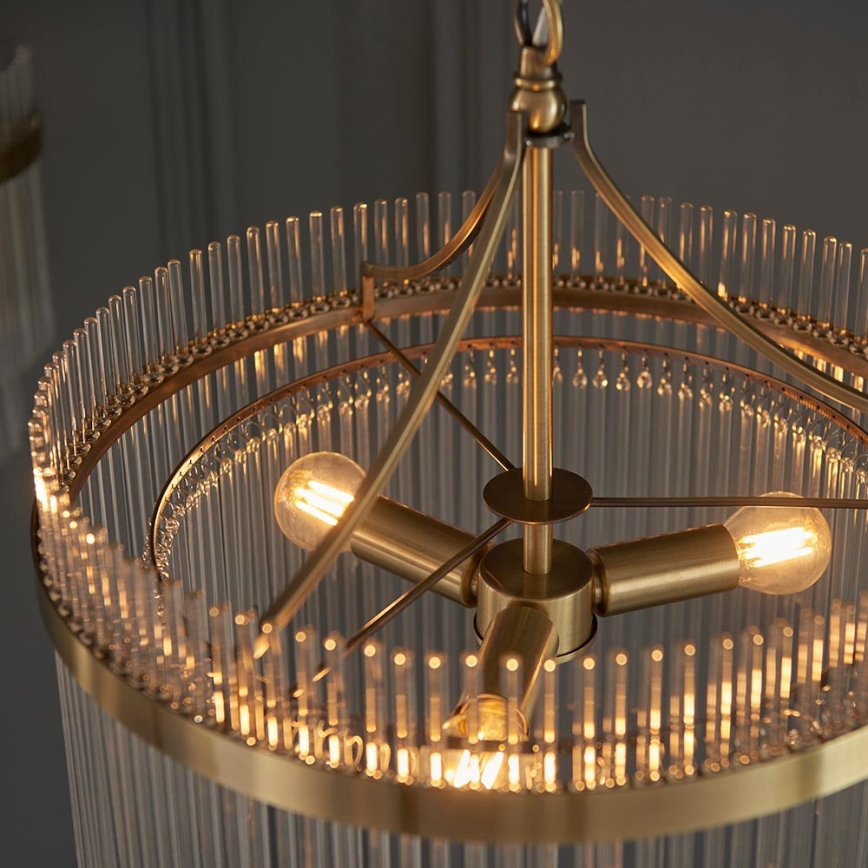 Endon 99167 - Candeeiro suspenso MARIETTA 3xE14/7W/230V latão/transparente