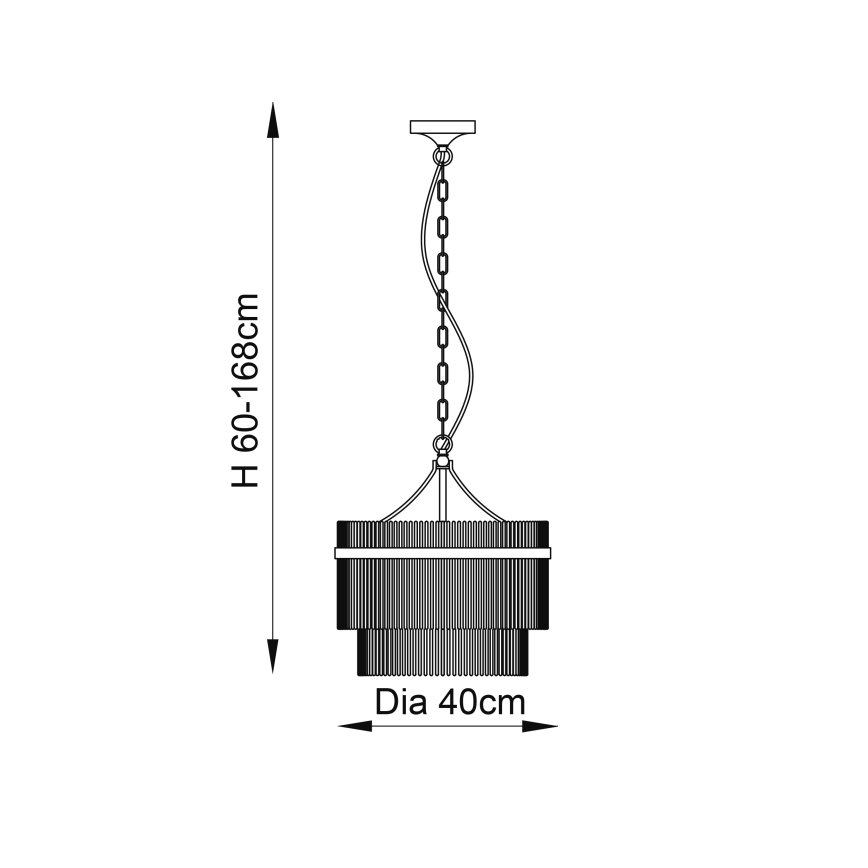 Endon 99167 - Candeeiro suspenso MARIETTA 3xE14/7W/230V latão/transparente
