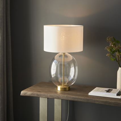 Endon 99292 - Candeeiro de mesa com dimmer KELDA 1xE27/10W/230V creme/dourado