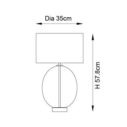 Endon 99292 - Candeeiro de mesa com dimmer KELDA 1xE27/10W/230V creme/dourado