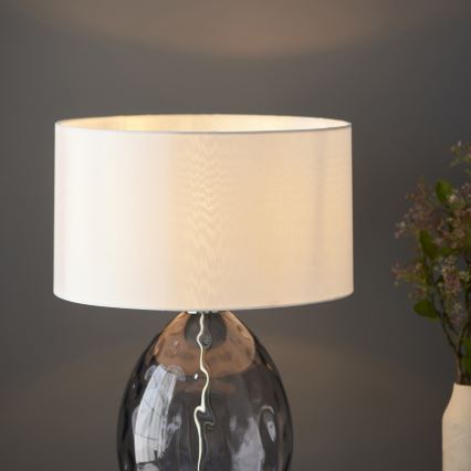 Endon 99581 - Lâmpada de mesa regulável ERIN 1xE27/10W/230V creme/cromo mate/preto fumê