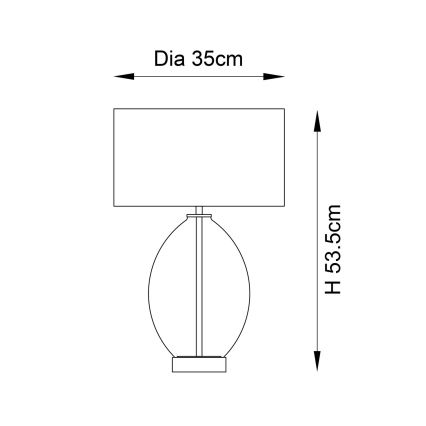 Endon 99581 - Lâmpada de mesa regulável ERIN 1xE27/10W/230V creme/cromo mate/preto fumê
