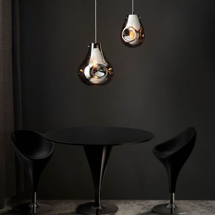 Endon 99788 - Lustre suspenso em cabo EUROPA 1xE27/10W/230V, acabamento preto fumê