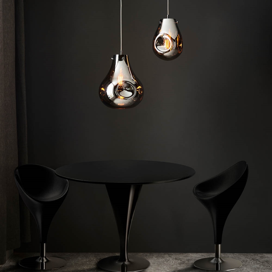Endon 99788 - Lustre suspenso em cabo EUROPA 1xE27/10W/230V, acabamento preto fumê