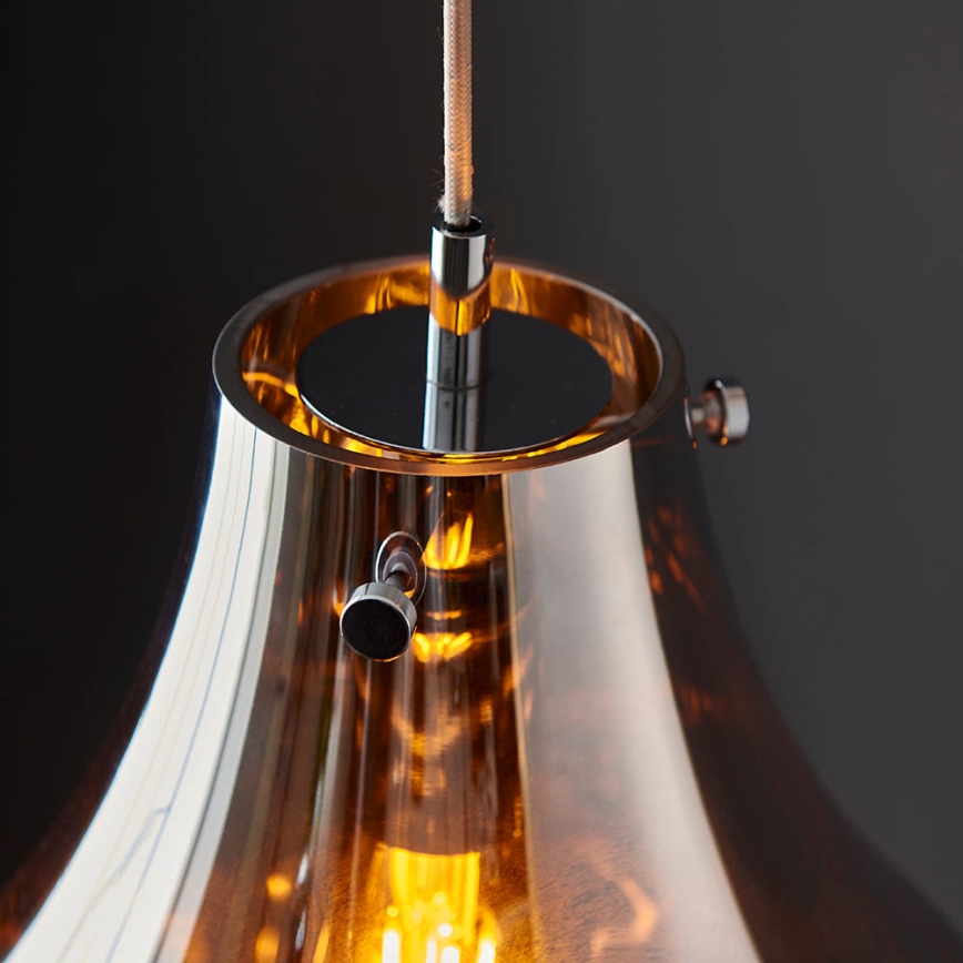 Endon 99788 - Lustre suspenso em cabo EUROPA 1xE27/10W/230V, acabamento preto fumê