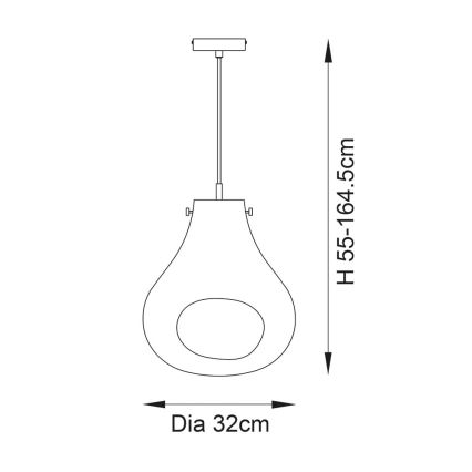 Endon 99791 - Candeeiro suspenso EUROPA 1xE27/10W/230V azul