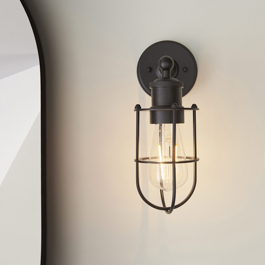 Endon 99948 - Aplique de parede para casa de banho CREW 1xE27/6W/230V IP44 preto