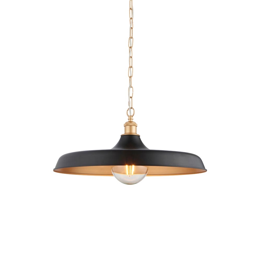 Endon 99998 - Lustre com corrente SABIAN 1xE27/10W/230V preto/dourado