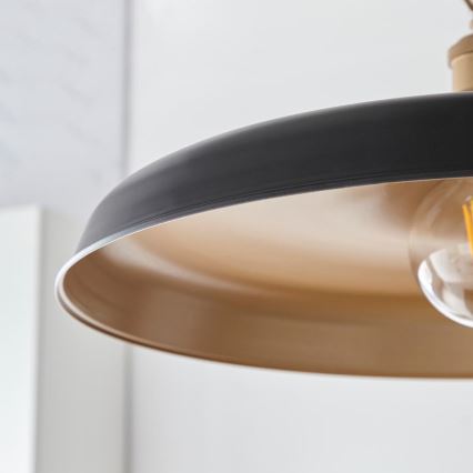 Endon 99998 - Lustre com corrente SABIAN 1xE27/10W/230V preto/dourado