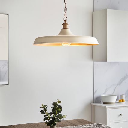 Endon 99999 - Lustre com corrente SABIAN 1xE27/10W/230V creme/dourado