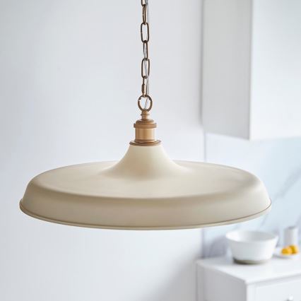 Endon 99999 - Lustre com corrente SABIAN 1xE27/10W/230V creme/dourado